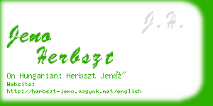 jeno herbszt business card